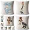 Luxurious Anime Cartoon Mermaid Pillow Cover For A Chic Sofa Living Square Pillow Case