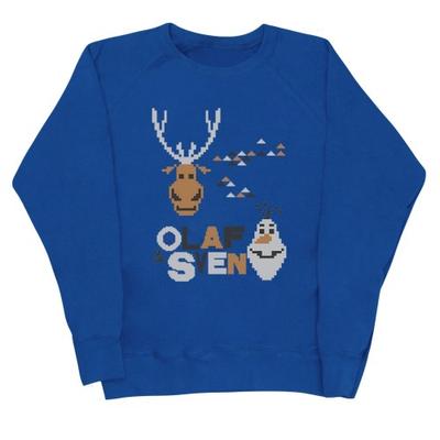 Womens/Ladies Frozen Christmas Olaf And Sven Sweatshirt
