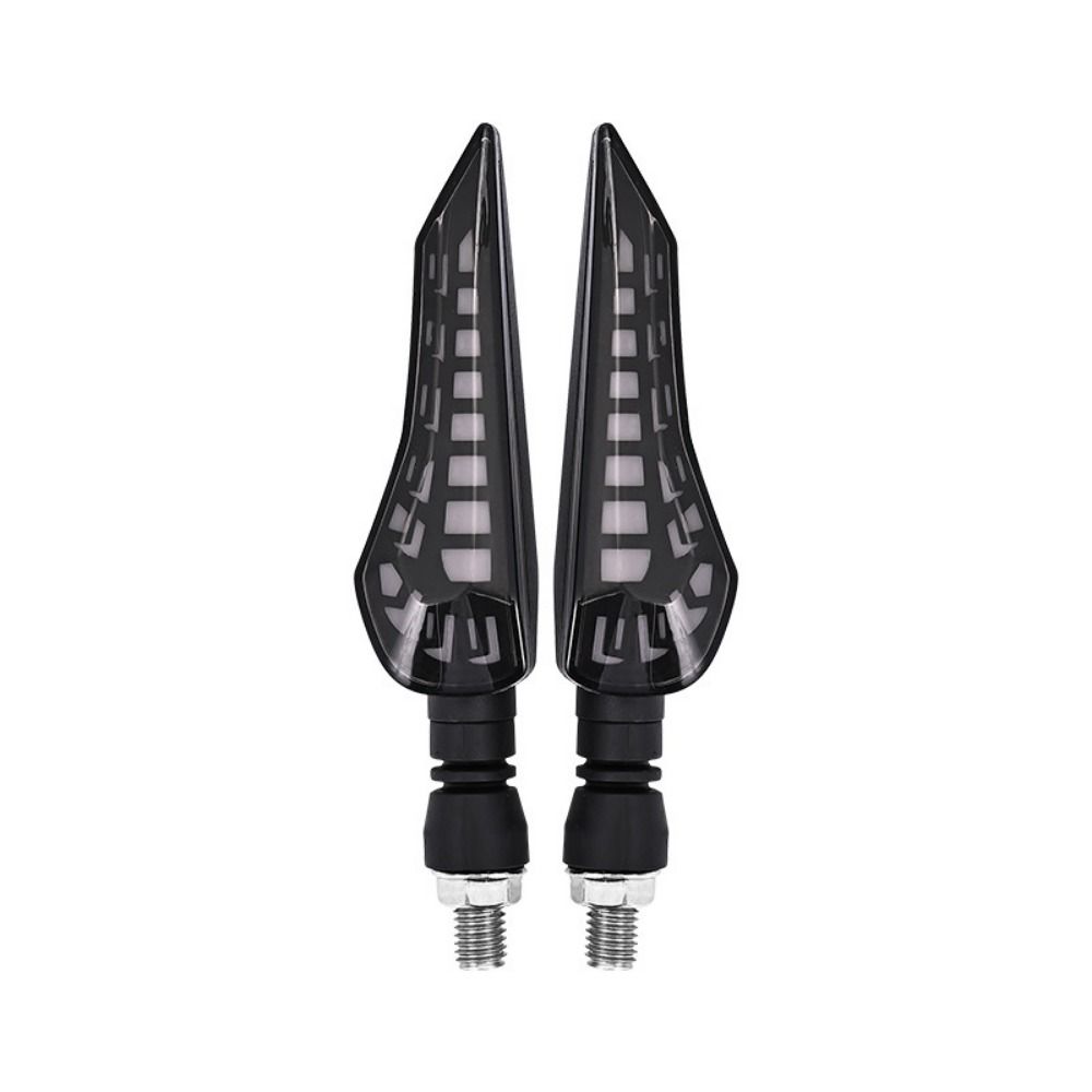 2pcs New Motorcycle LED Turn Signal Light Black ABS Indicator Lamp Brake Stop Lamp Directional Sequential Turn Signal Lamp