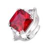 Schmuck Kupferboden Vergoldet Imitation Farbiger Schatz Prinzessin Quadratisch 14 * 14 Ring Weiblich