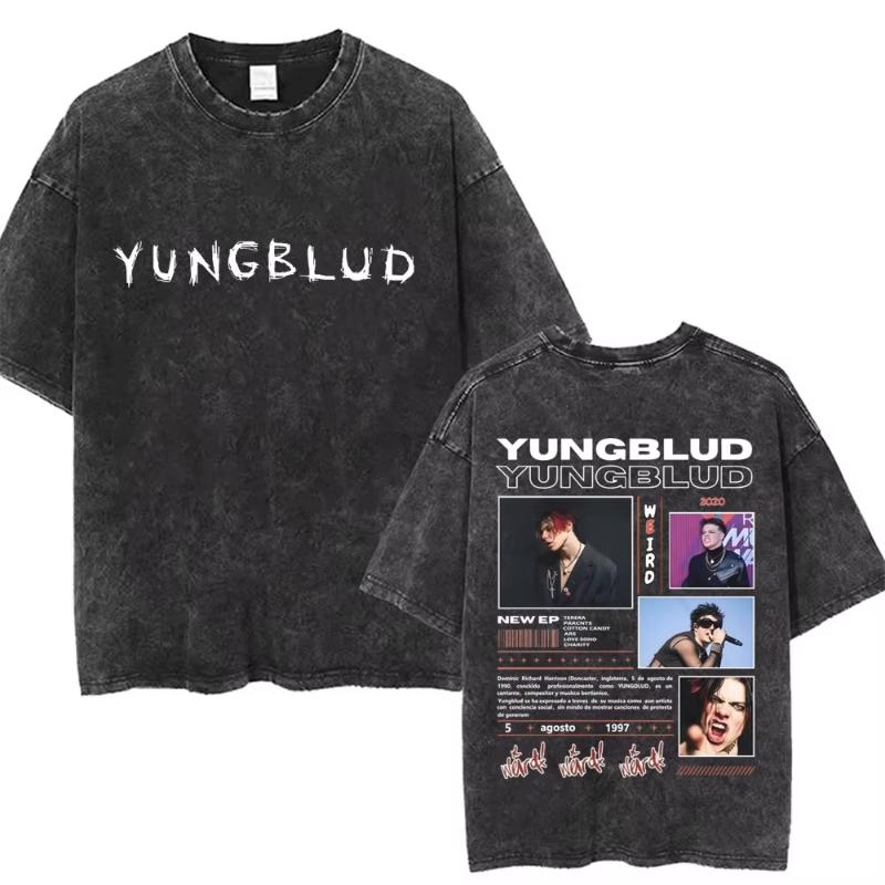 

Washed Vintage Rocker Yungblud IDOLS The World Tour T Shirt Unisex Women Hip Hop Oversized Tshirt Unisex Casual Cotton T Shirts M
