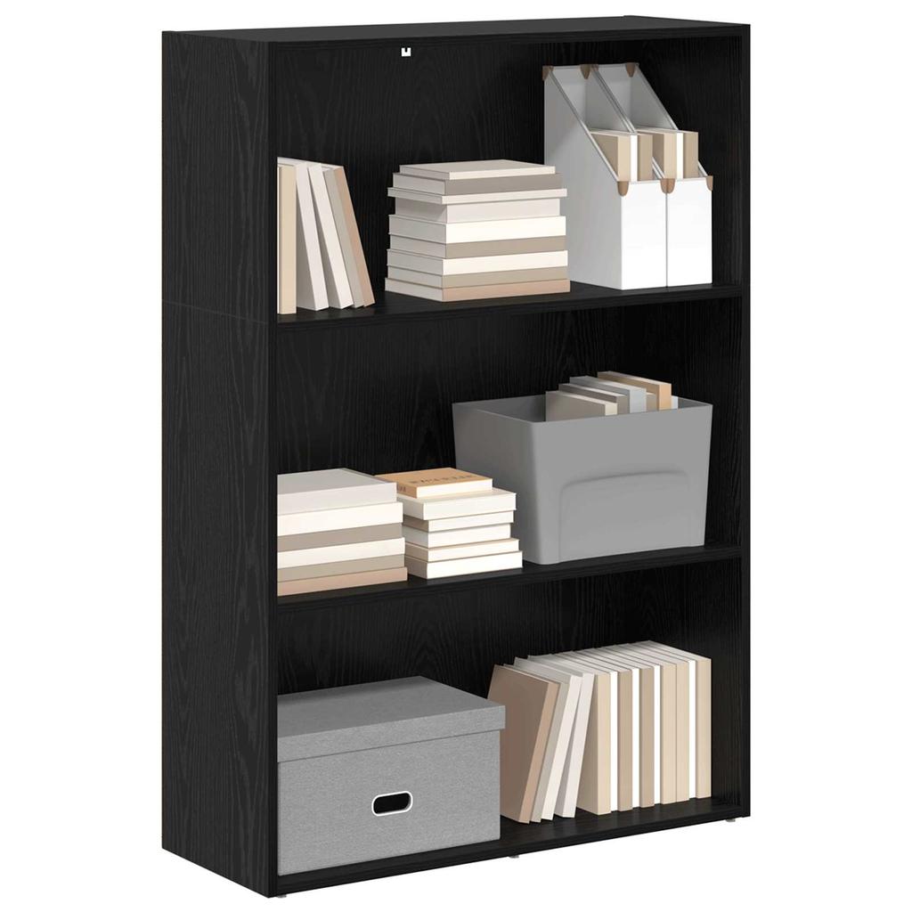 Bookshelf Black Oak Effect 80 x 30 x 114 cm Engineered Wood