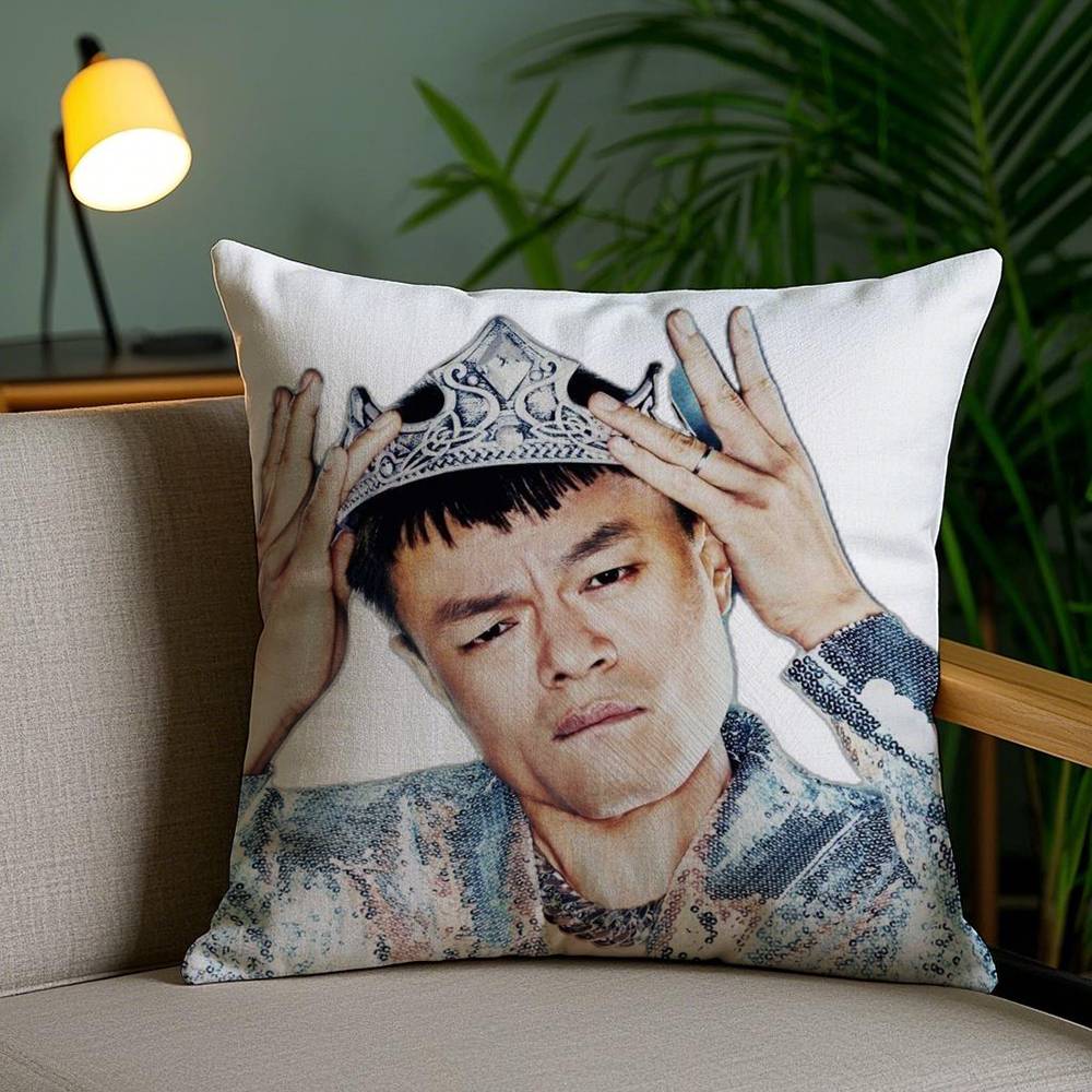 Funny J-JYP Meme Pillow Case Office Sofa Dorm Chair Back Short Plush Double-sided Printing Home Cushion Cover
