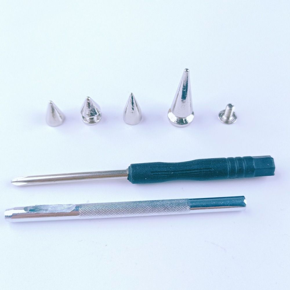 80 Sets Gold Silver Black Punk Rivet Mixed Size Back Studs & Spike Cone Screw  Leather Craft