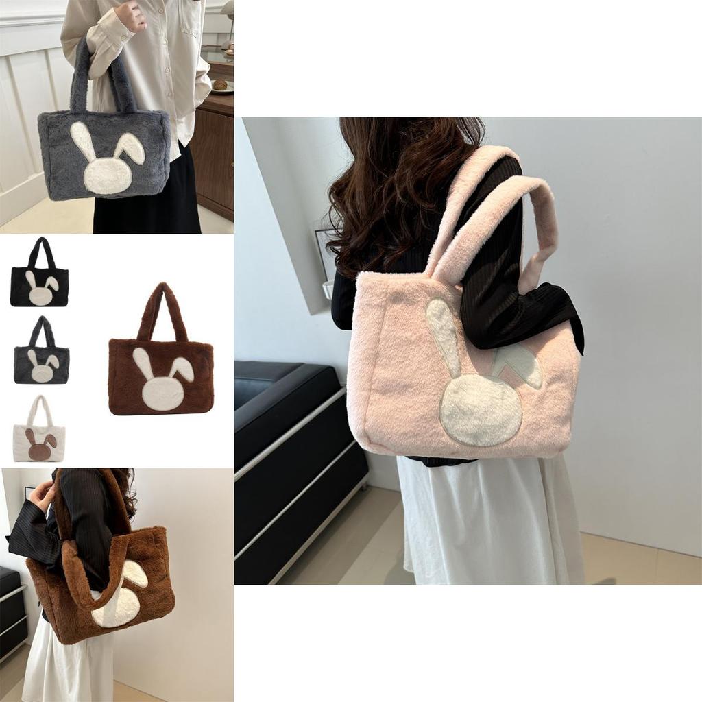 Large Capacity Plush Tote Bag Women Winter New Street Fashion Shoulder Bag