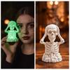 Compact 3D Printed Skull Novelty Luminous Tabletop Statue Halloween Skeleton Figurine  Showcase