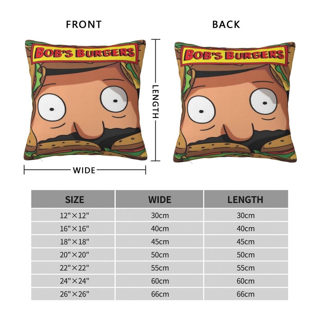 Trendy Seat Bobs Funny B-BurgersDecorations Pillowcases Merch Pillow Covers Zipper Multiple Sizes