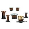 7-Piece Buddhist Altar Set [Sazanami] (6 Buddhist Altar Accessories + Bell Set, 3-inch Size) Modern Buddhist Altar Accessories, Flower Vase, Incense