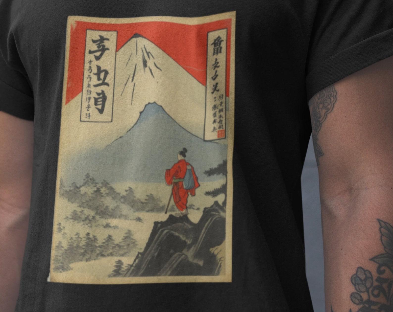 Japanese Samurai T-Shirt: Vintage Edo Comic Book Design XL