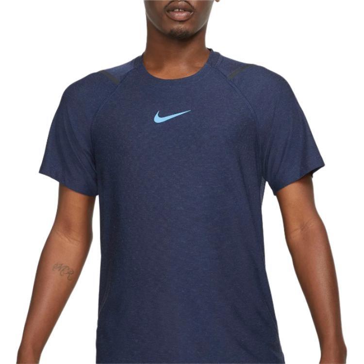 Nike T-shirt da uomo Blu scuro Girocollo Vestibilità dritta moderata CU4990-451