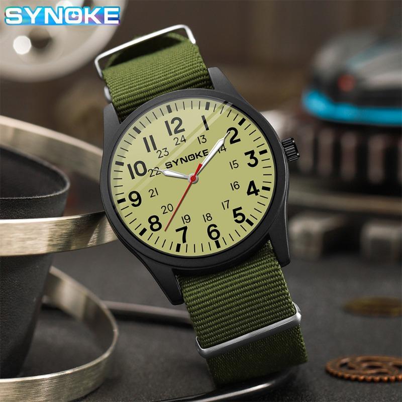 Top Brand New Sports Quartz Watch Fashion Business Waterproof Student Large Digital Simple Nylon Strap Men's Watch
