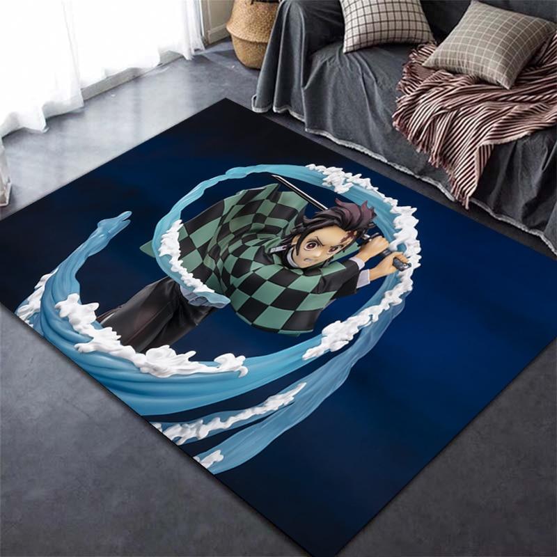 Tapis imprimé en 3D Demon Slayer Kimetsu, dessin animé Devil's Blade, décoration de maison, tapis doux pour chambre à coucher, tapis de jeu pour bébé, pour salon