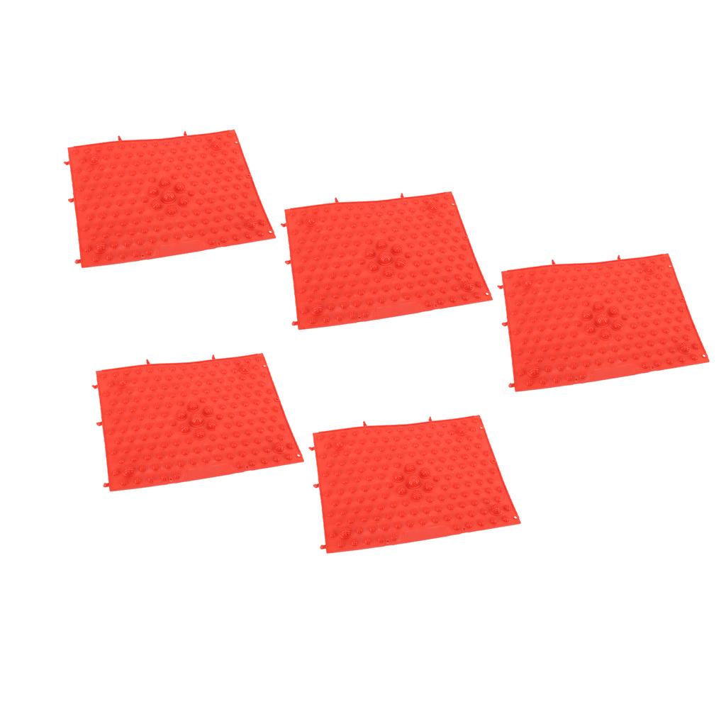 5Pcs Foot Massage Mat TPE Acupressure Walking Toe Plate Massage Pad for Home Outdoor Game Red