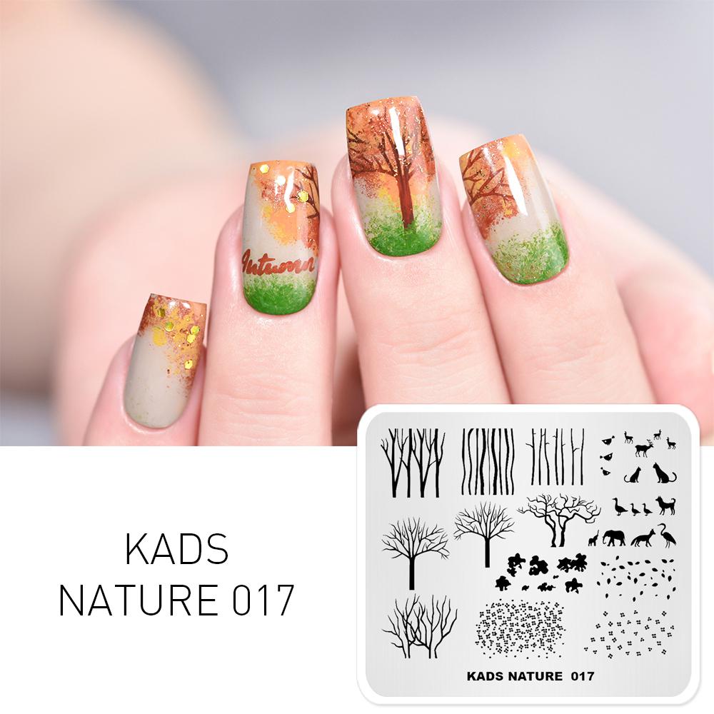 kads Nail Art Stamping Plates 63 Designs Nature Series Nail Template Stencil Plates for Nail Salon