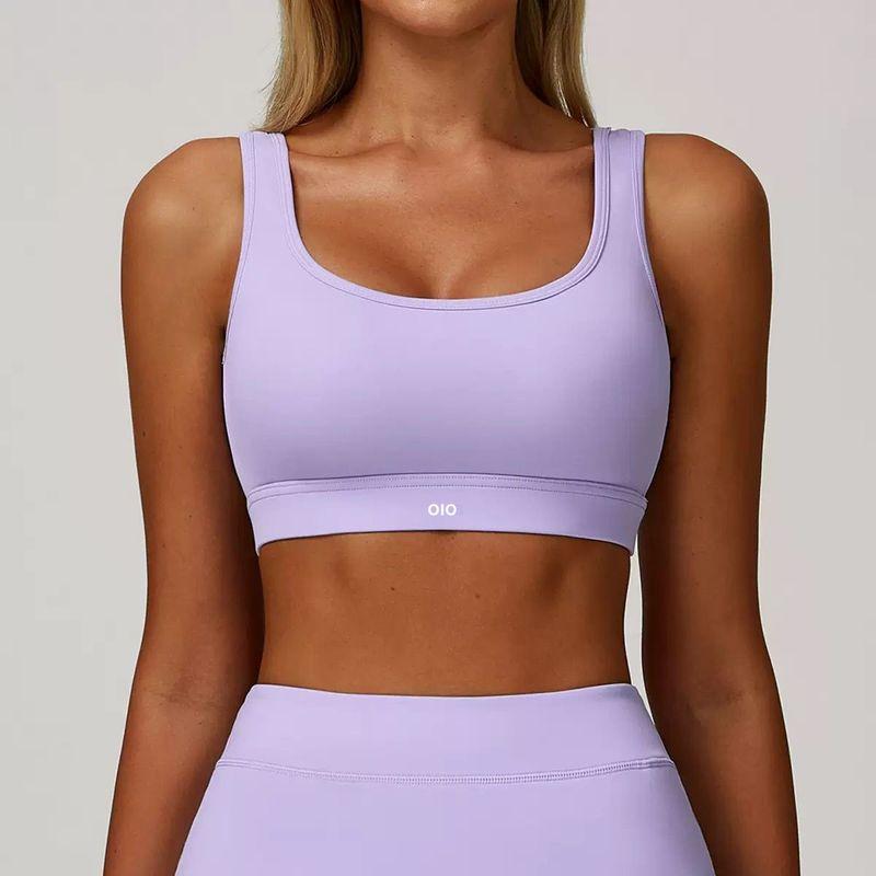 

Oiob Sports Underwear Set Nude Feel Yoga Clothes Pilates Sexy Beauty Vest Fitness Bra Tennis Short Skirt Lilac Purple (Bra) XL
