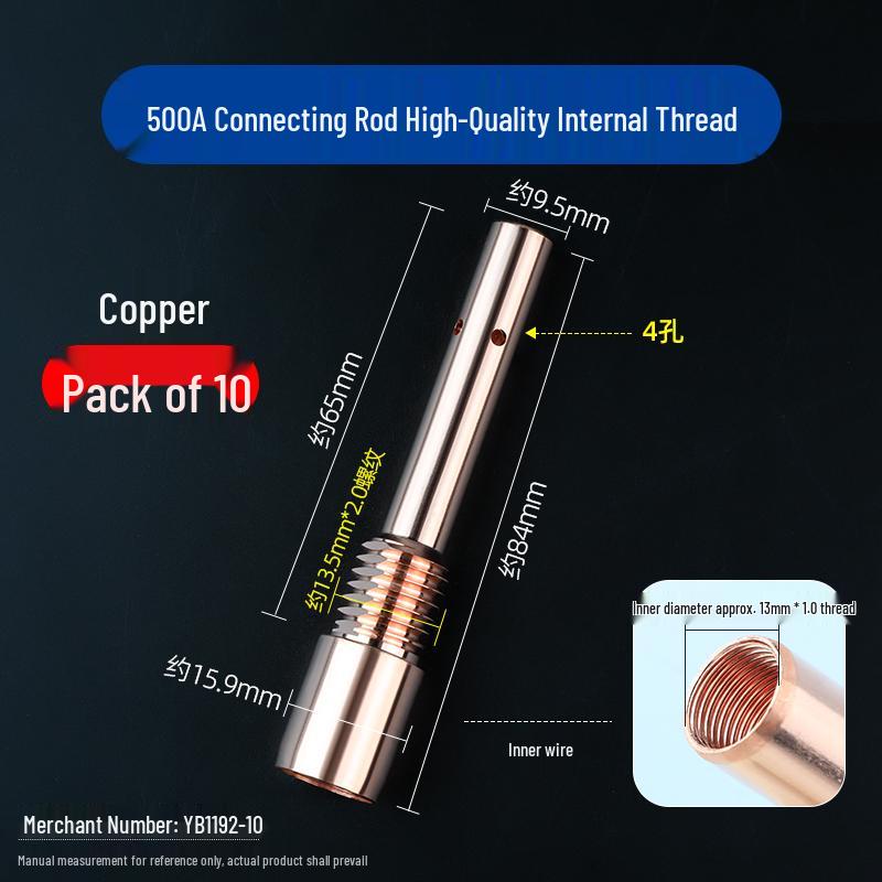 Purple Copper 500A Welding Gun Conductive Tip Holder, Gas Shielded 200A/350A MIG Accessories