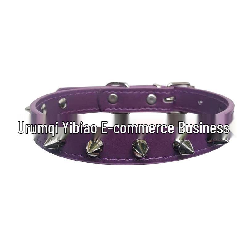 Multi-Color PU Leather Dog Collar & Leash - In Stock