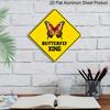 2D Flat, 1pc Humorous Butterfly Crossing Metal Sign - Vibrant Yellow & Colorful Butterfly Wall Decor, Indoor/Outdoor Art for Home, Garden, Patio