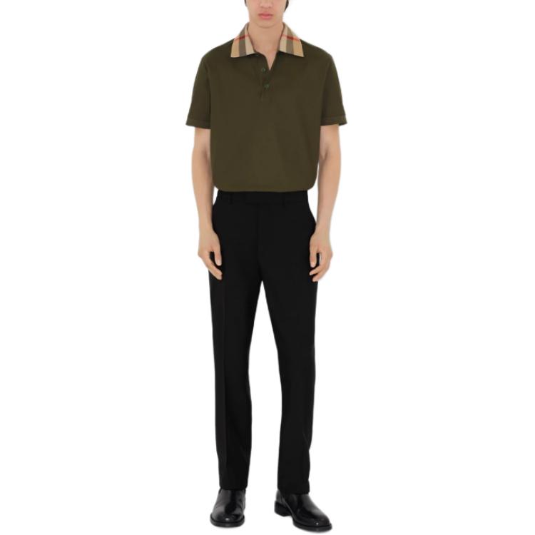 Burberry checkered-collar cotton polo shirt 80959231