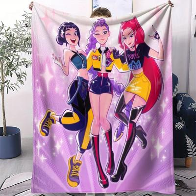 K-Pop Devil Hunter Decke - Rumi Mira Zoey Bedruckte Flanelldecke - Zuhause Freizeit Camping Reise Fan Geschenk