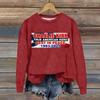 Ladies Fashion Casual Long Sleeve Printed Round Neck  Pullover Top