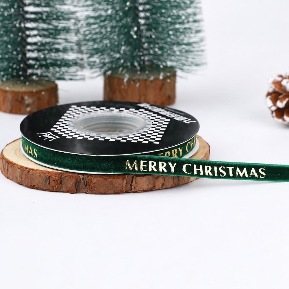 New 11m Christmas Ribbon Metallic Foil Print Christmas Theme Holiday Ribbon Satin Christmas Gifts Wrapping Ribbon Gift Wrapping