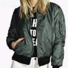 Women's Casual Autumn/Winter Long Sleeve O-Neck Jacket with Zipper Closure and Side Pockets