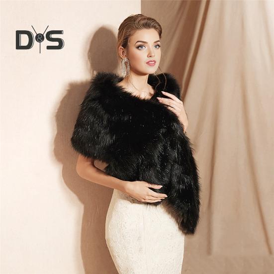 Kleid Schal Weich Strukturiert Plüsch Warm Schal Abendkleid Cheongsam Weiß Plüsch Herbst Winter Schal Wrap