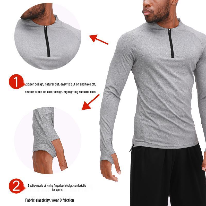 Men's Long Sleeve Quick-Dry Compression Sportswear for Running & Basketball