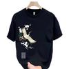 Amerikanische Trendmarke Kurzärmeliges Reines Baumwoll Herren-Print-T-Shirt Trendiges Vielseitiges Rundhals-T-Shirt für Herren und Damen Herren