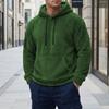 Plus Size Hooded Long Sleeve Casual Mens Coral Fleece Pullover Sweatshirt
