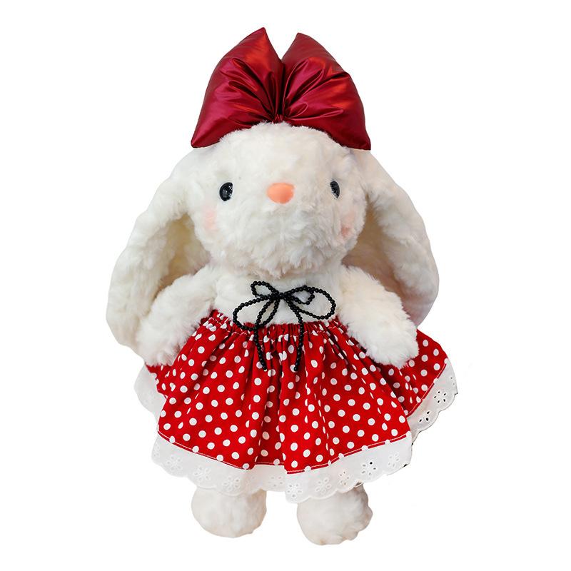 Lop Ear Bow Flower Dress Cartoon Ornament Plush Toy Car Keychain Backpack Girl