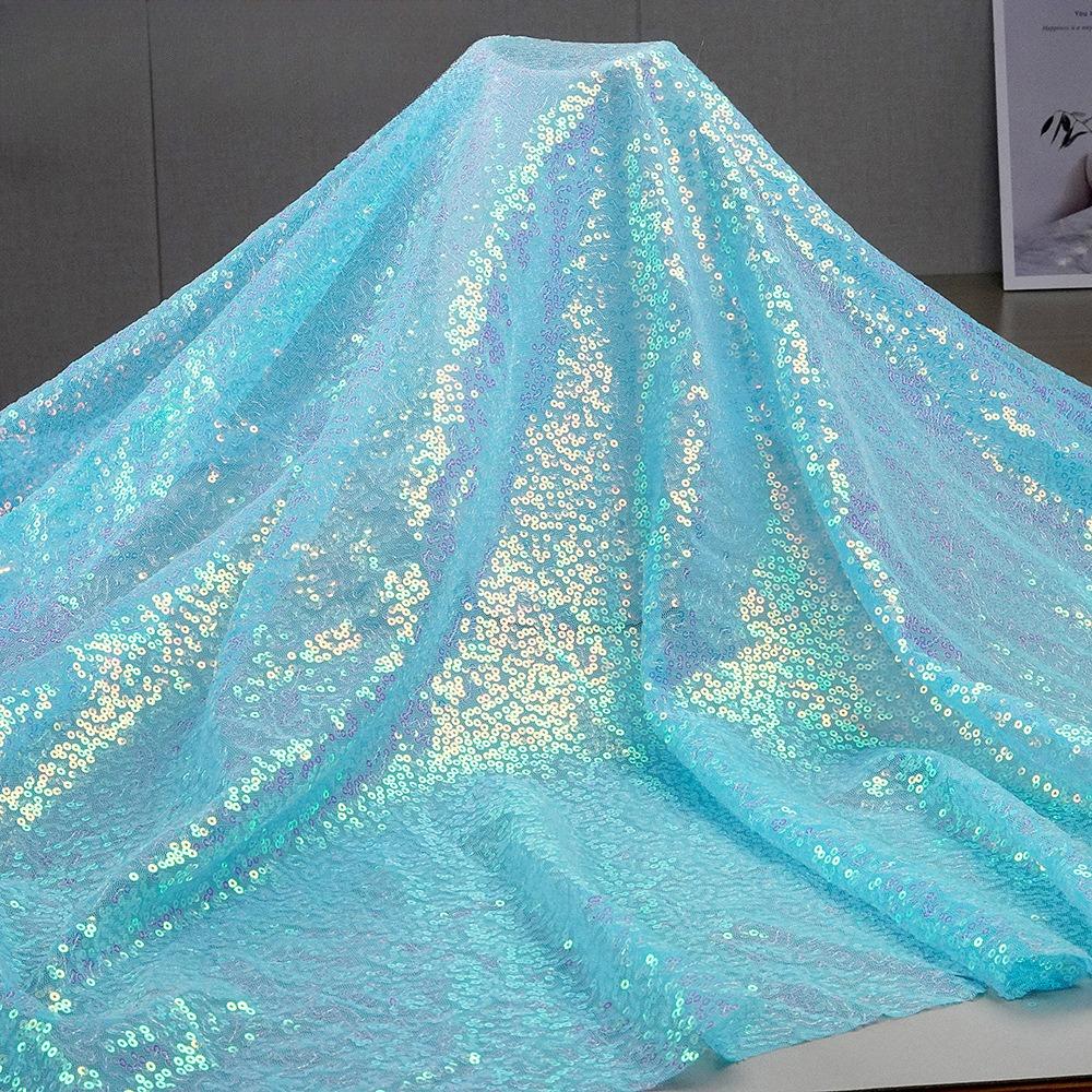 Tessuto Paillettes Ricamate Colorate 3mm Tessuto Paillettes Per Costumi da Palco da Sera Tovaglia per Sfondo Borsa da Viaggio Vestiti per Bambole Accessori Fai da Te Tessuto