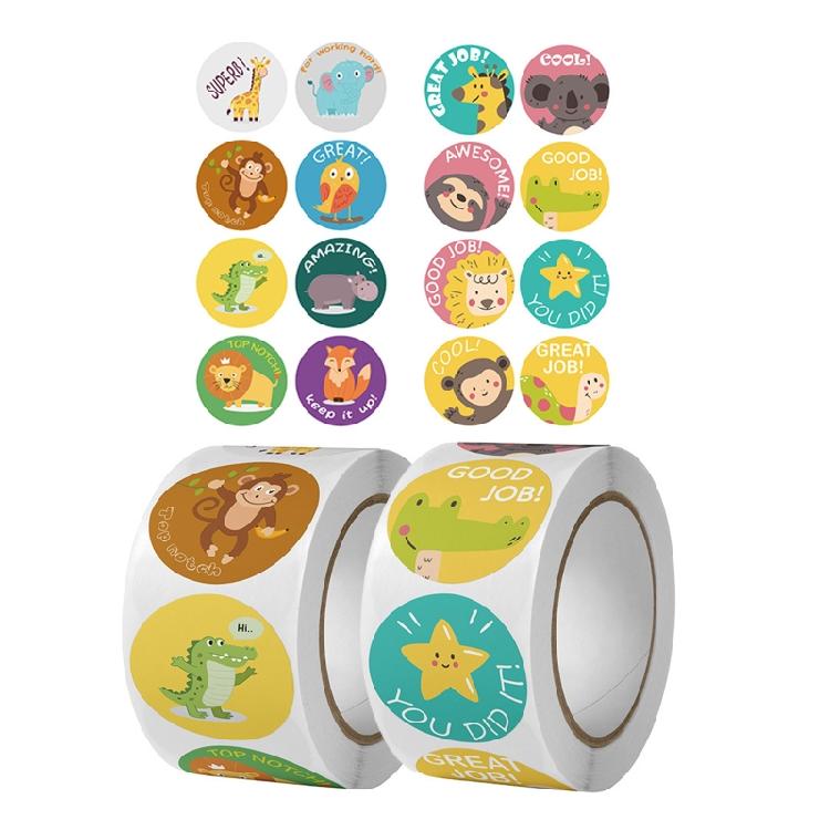 Incentive Animal School Labels Reward Stickers for Students Class 500 Pieces