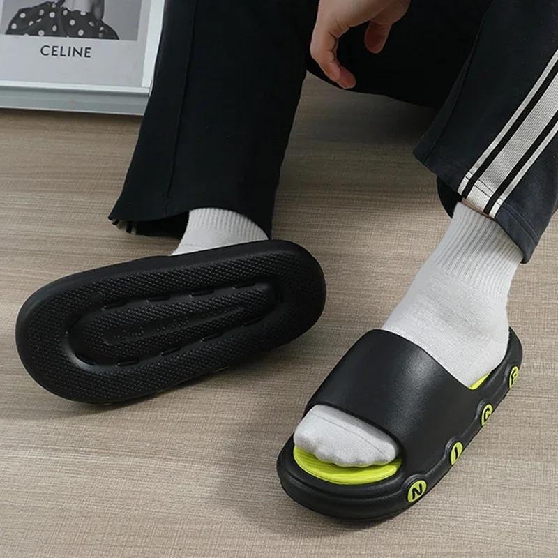 Fashion Thick Platform Bathroom Home Slippers Women Plus Size Soft Sole Eva Pillow Slides Woman 2025 Summer Non Slip Beach Flip Flops