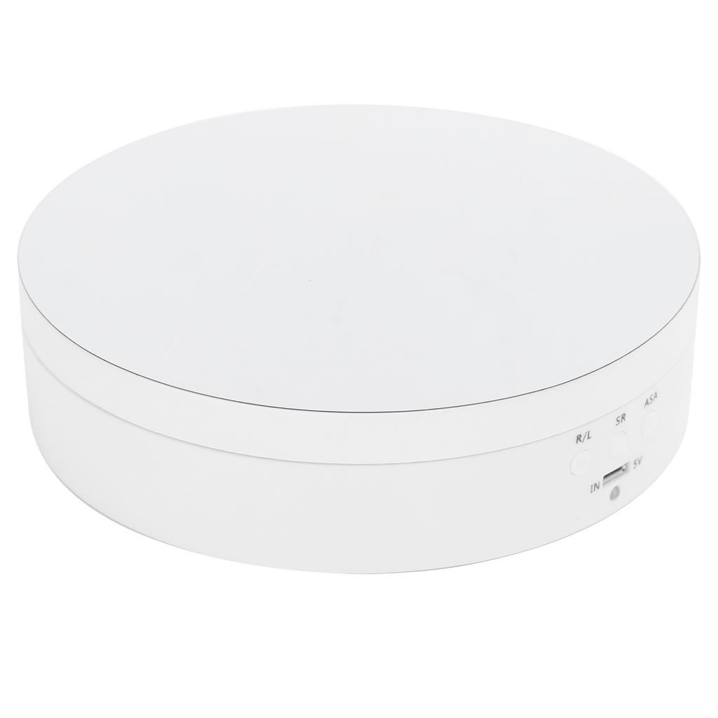 3 Speeds Electric Rotating Display Stand 360 Degree Turntable Jewelry Holder USB ChargingWhite