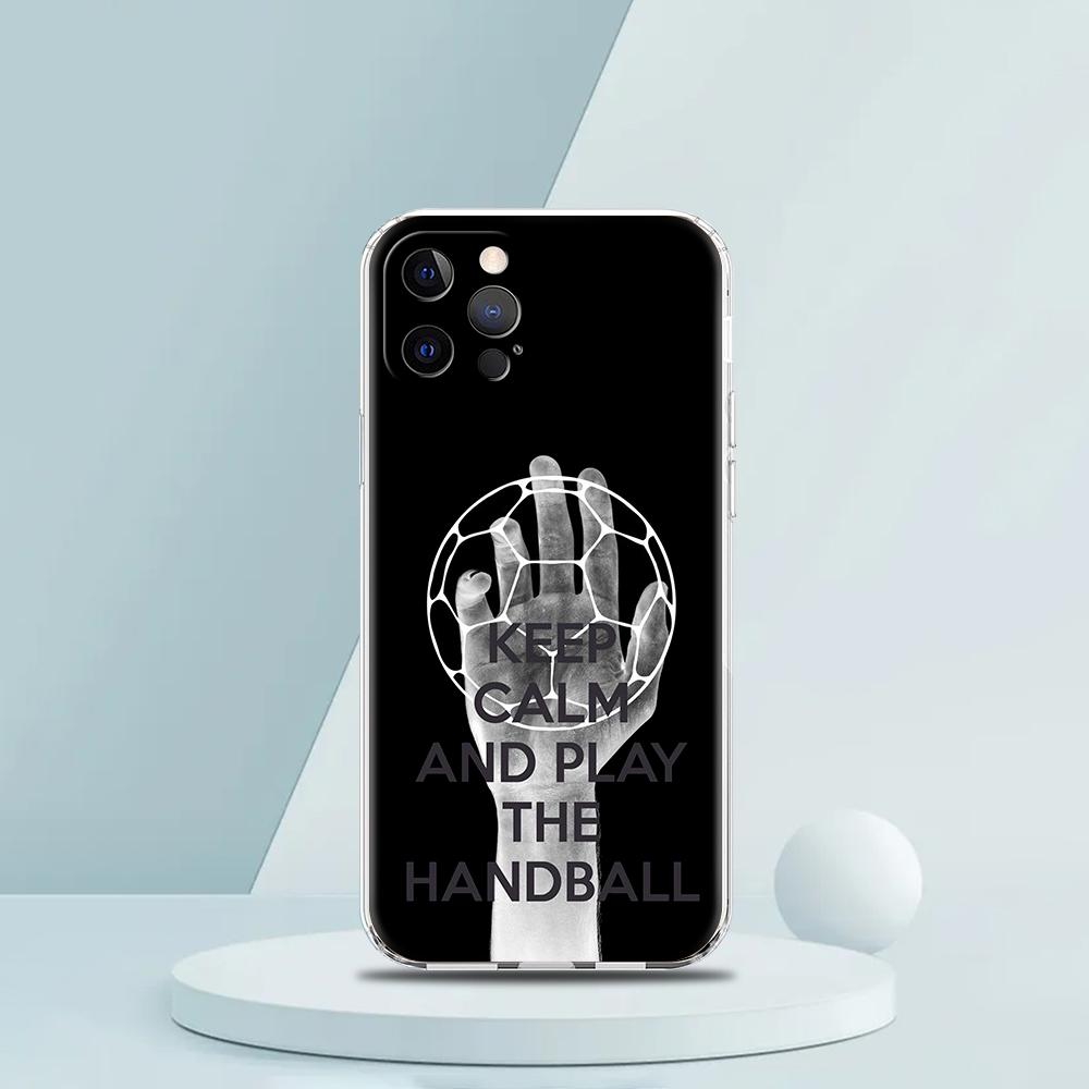 For iPhone 15 16 14 13 12 mini 11 Pro Max XS X XR SE 7 8 Plus Silicone Clear Cover Handball Sport Luxury Phone Case