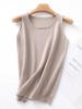 Women's Round Neck Sleeveless Sweater: New Autumn/Winter Knit Top, Versatile Slim Fit Vest for Layering.