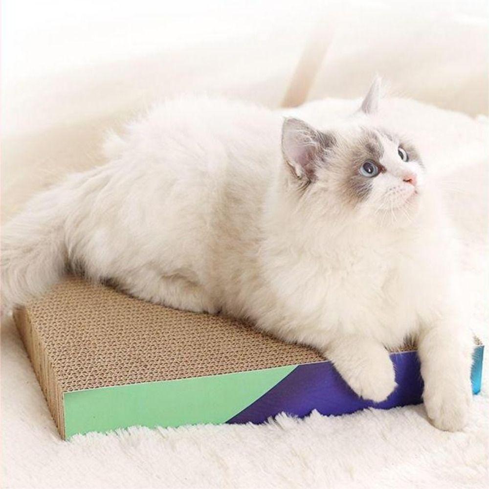 Corrugated Paper Cat Scratcher Cardboard Wear-resistant Cat Claw Grinder Cardboard   Cats Playing