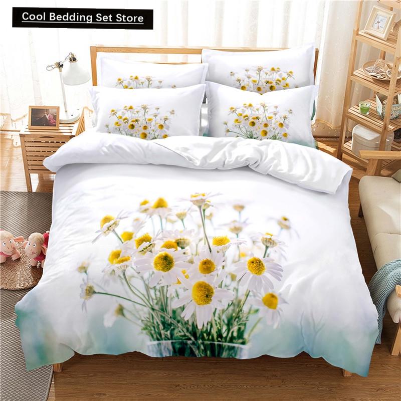 Elegant Flowers Bedding Set Duvet Cover Set 3d Bedding Digital Printing Queen Size Polyester Bedding Set Fashion Design Colorful