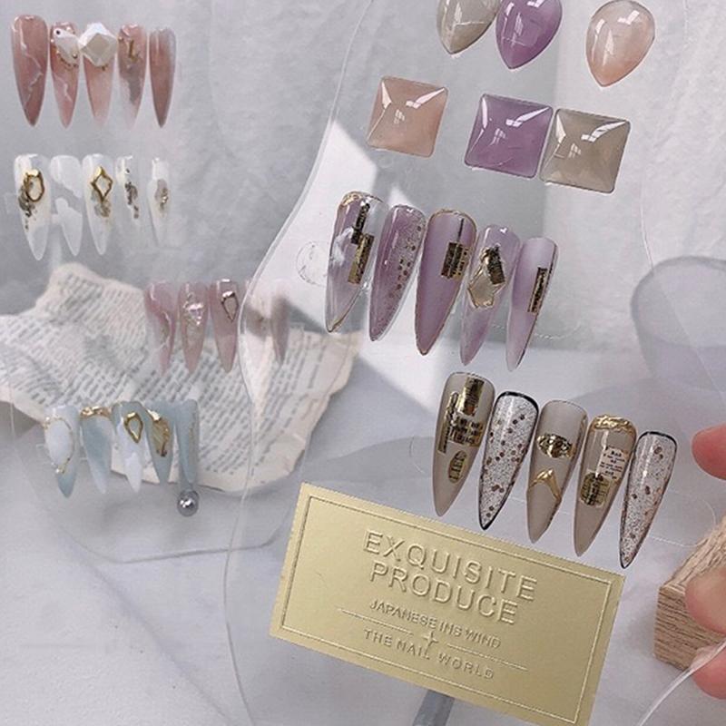 Nepravidelné akrylové nehtové umění Falešné tipy Displejová deska Police Displejový stojan Manikúra