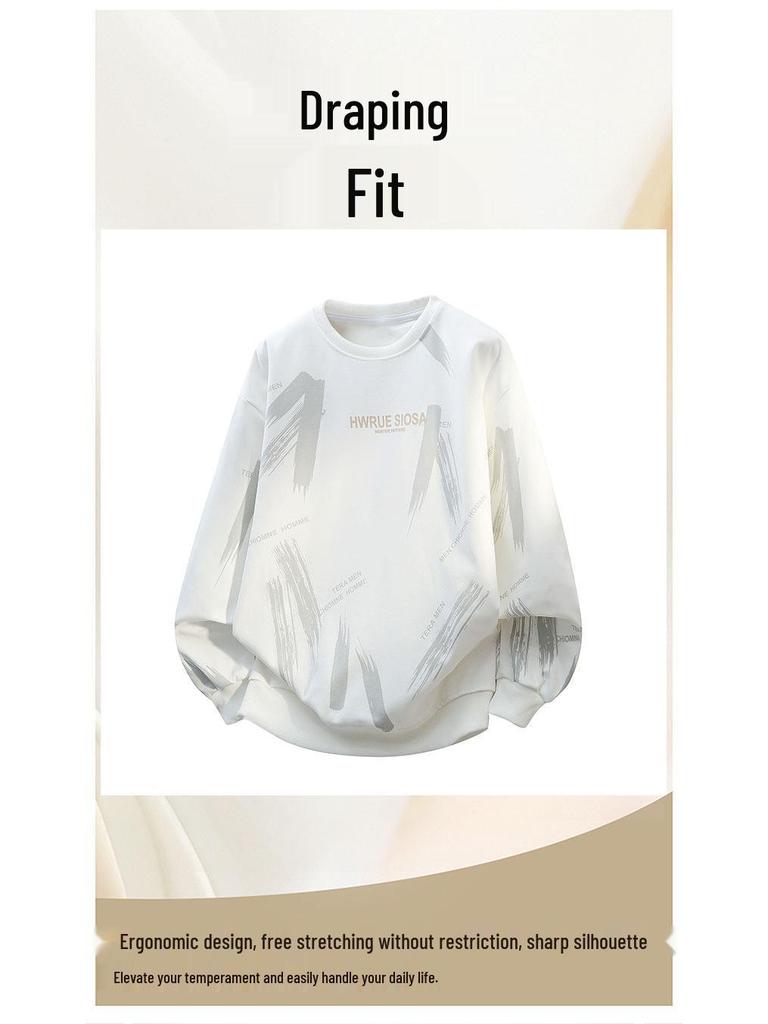 American Trendy Hong Kong-Style Youth Hoodie: Loose, Handsome, Versatile Long Sleeve Casual Round Neck for Spring and Autumn