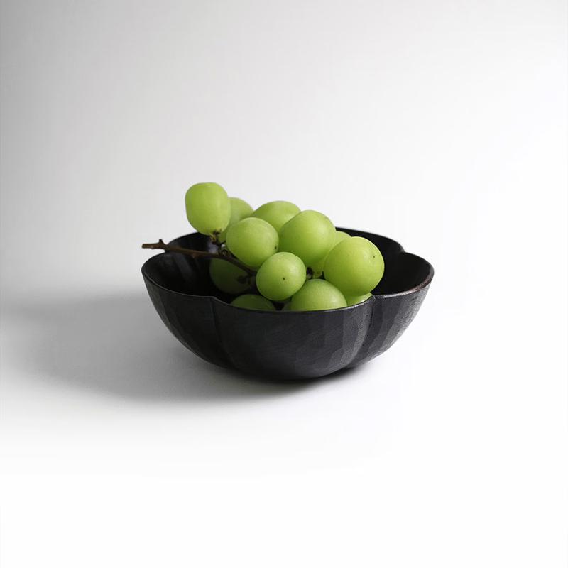 Mo Zheng Cherry Wood Five-Petal Lacquer Bowl