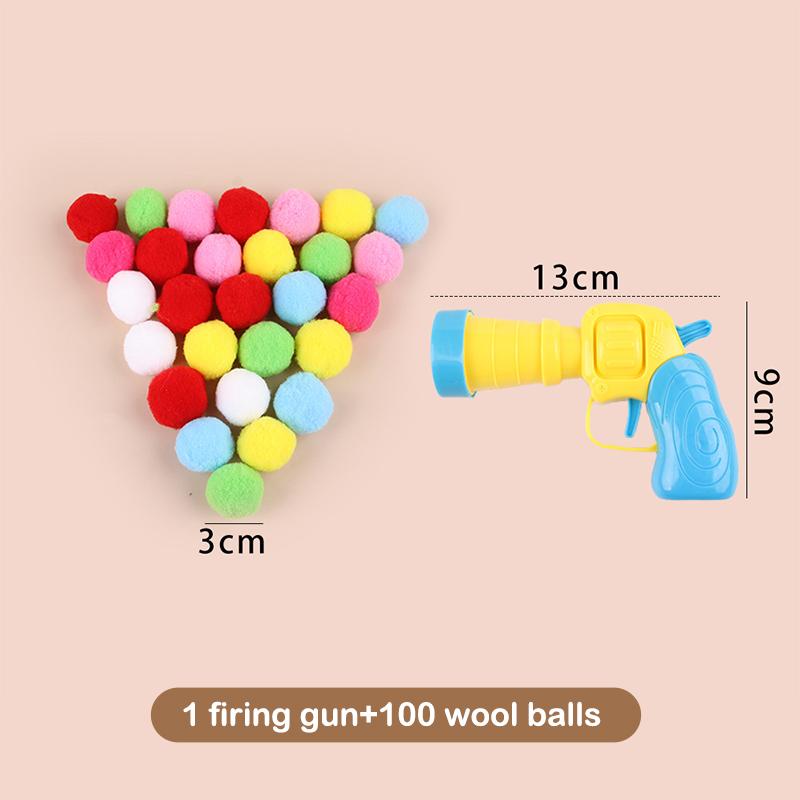 

1 комплект игрушек для кошек, интерактивная обучающая игрушка для запуска домашних животных, креативные мини-игры-стрелялки, эластичные плюшевые игрушки-мячи, товары для животных as the picture