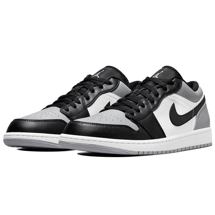 Air Jordan 1 Low Shadow Toe Men Sneakers Grey Light-Smoke-Grey Black 553558-052