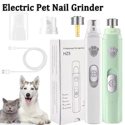 Tagliaunghie elettrico per cani, tagliaunghie per animali domestici, ricaricabile tramite USB, indolore, con ruota lucidatrice per animali di piccola/grande taglia