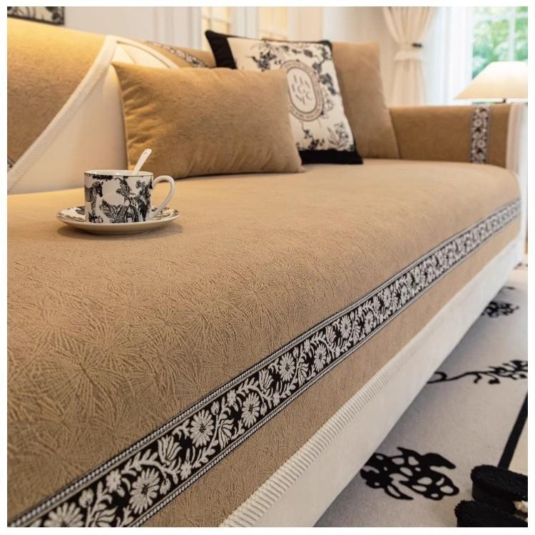 Chenier Sofa Cushion, Four-Season Universal Non-Slip Seat Cushion  New Light Luxury High-End Sofa Cover Cover Cloth Towel