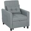 Foldable Convertible Sofa Bed with Adjustable Backrest and Cushion, Grey