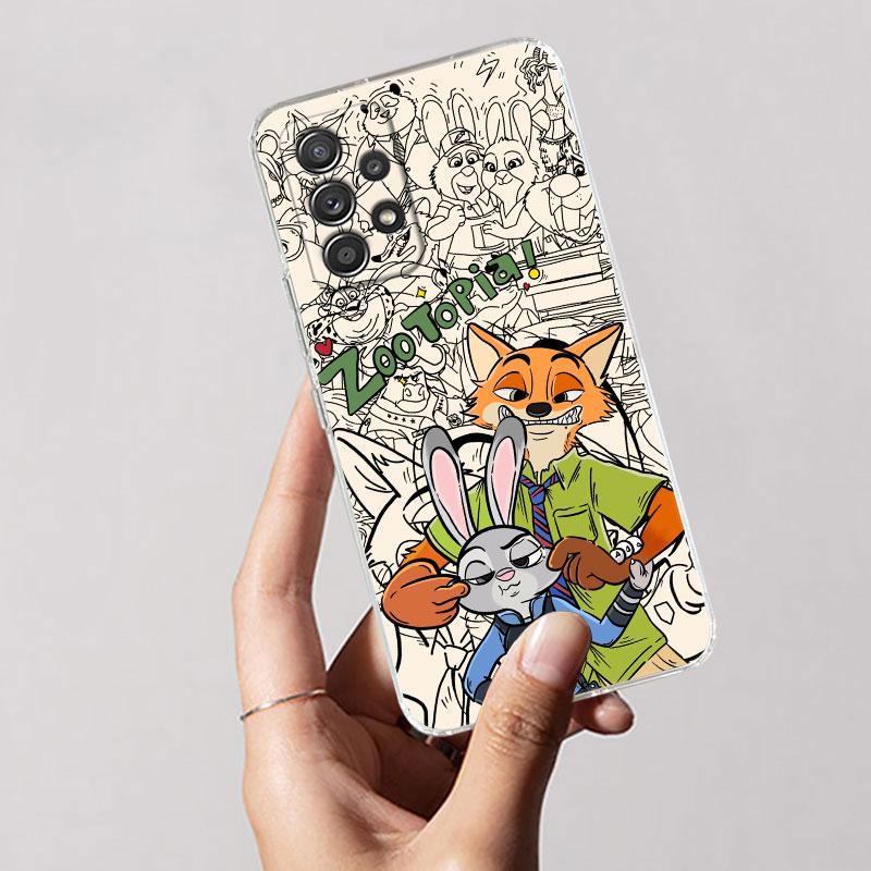 Clear Case For Samsung Galaxy A57 A37 A56 5G A36 Cases A55 A54 A35 A26 A07 A17 A16 A06 A34 A15 Shockproof Cover Disney Zootopia