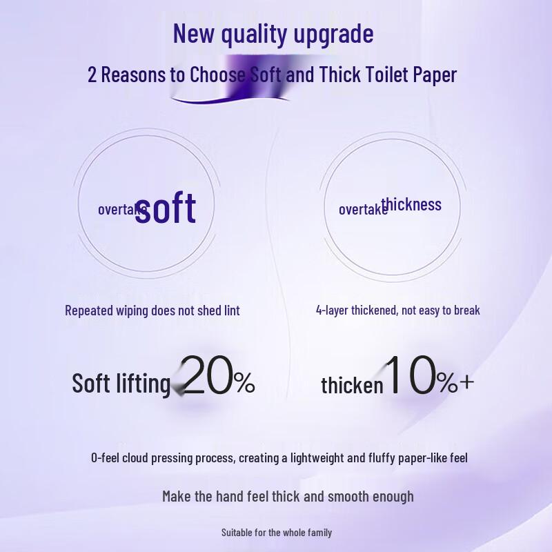 Weijieya 4-Ply Biodegradable Toilet Paper Rolls